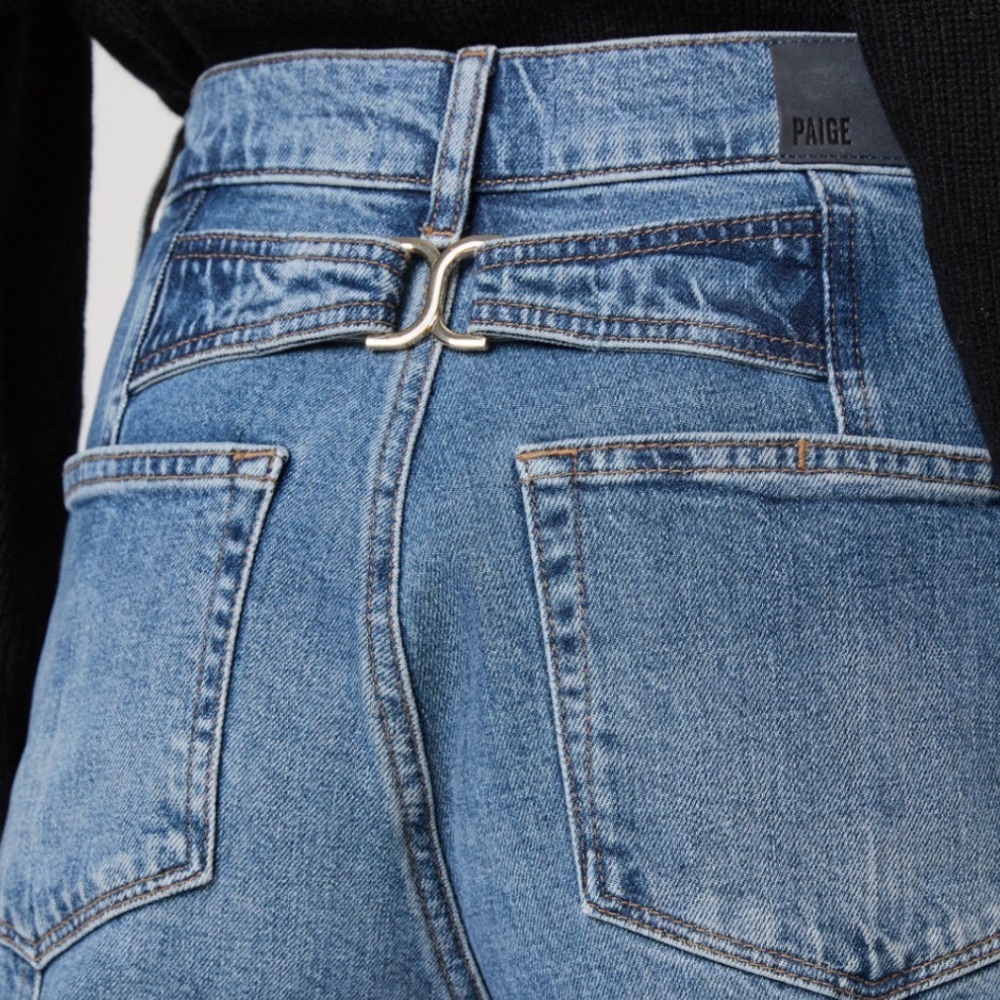 Paige Arellia High Waist Ankle Barrel Jeans Womens 29 Blue New Heritage Seam - Picture 4 of 15